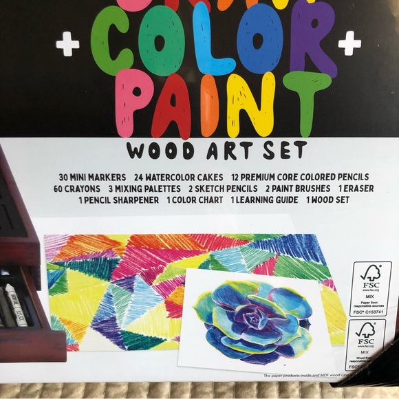 ART 101 BUDDING ARTIST - NWT 138-piece art set in wooden box. Unopened! - Picture 5 of 15